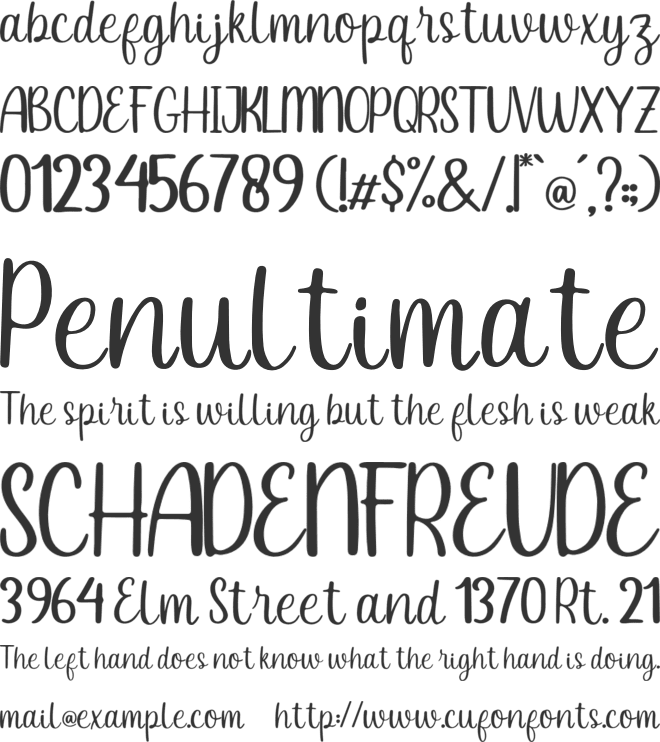 Eveliana font preview