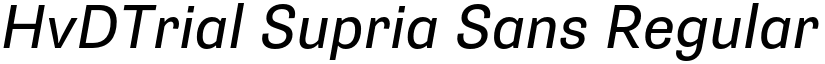 HvDTrial Supria Sans Regular Oblique font