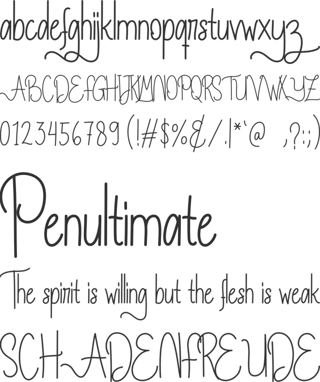 Handmade Bokk font preview