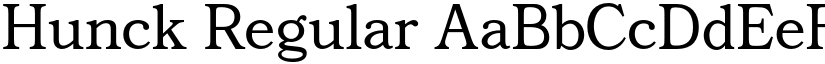 Hunck Regular font