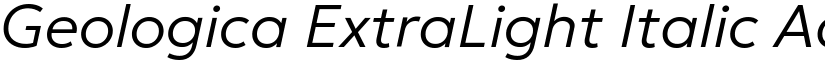 Geologica ExtraLight Italic font