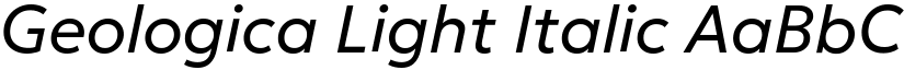 Geologica Light Italic font