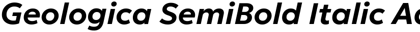 Geologica SemiBold Italic font