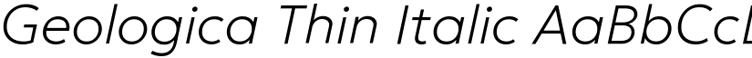 Geologica Thin Italic font