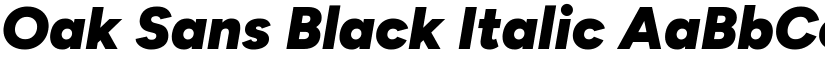 Oak Sans Black Italic font