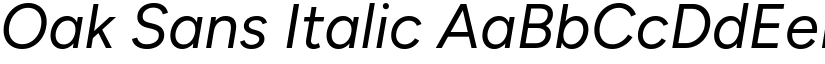 Oak Sans Italic font