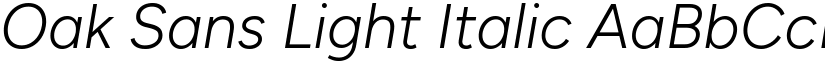 Oak Sans Light Italic font