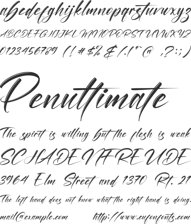 Brush Signature font preview