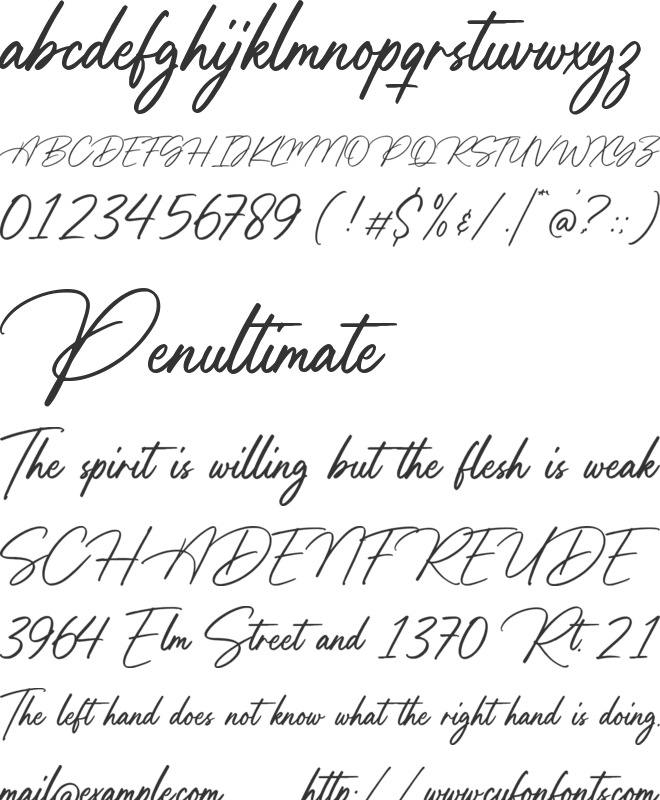 Gorgeouspen font preview