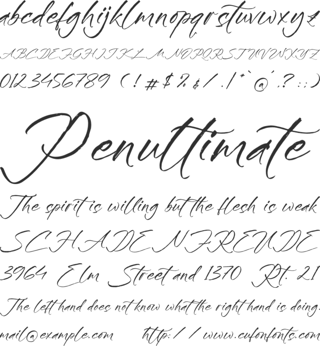 Malenttory font preview