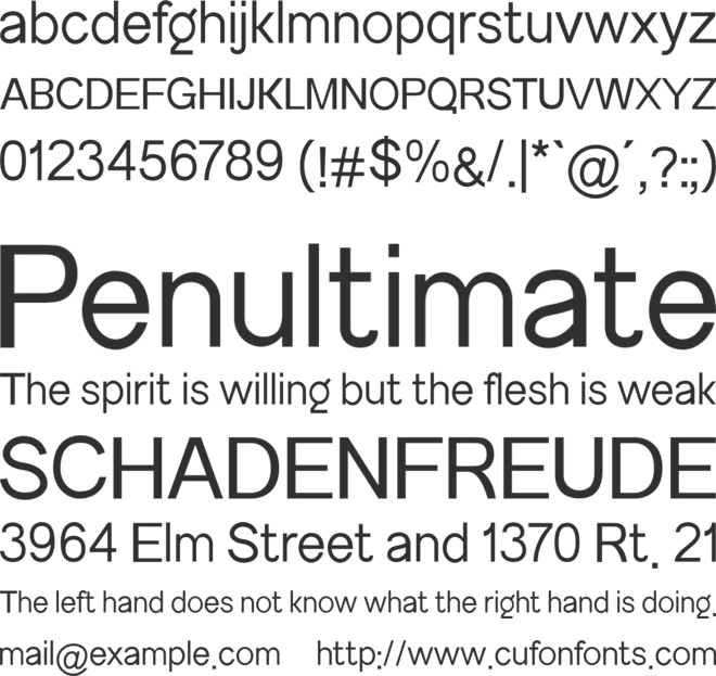 Quito font preview