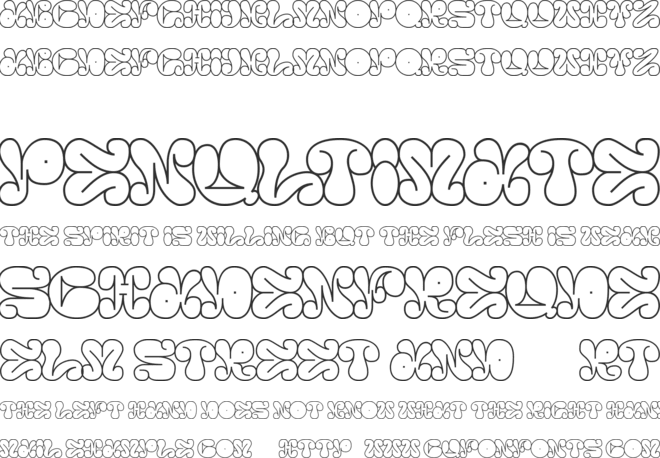 street euban outline font preview