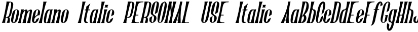 Romelano Italic PERSONAL USE Italic font