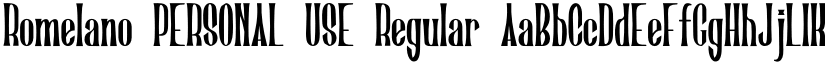 Romelano PERSONAL USE Regular font