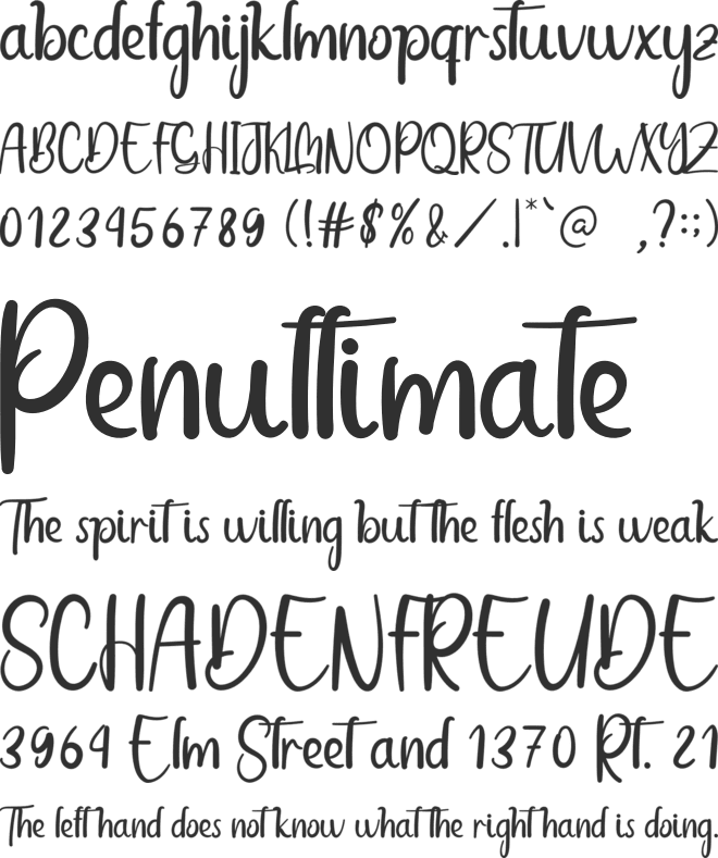 Outside font preview