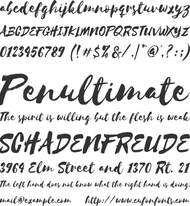 Selima font preview