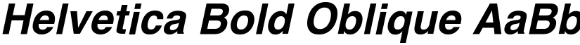 Helvetica Bold Oblique font