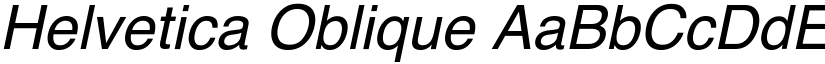 Helvetica Oblique font