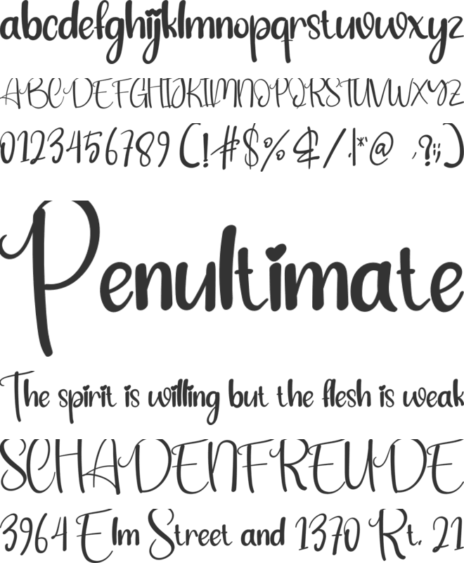 Baby Boho font preview