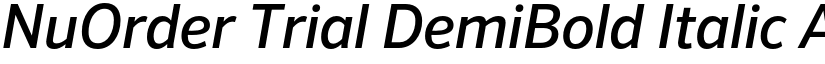 NuOrder Trial DemiBold Italic font