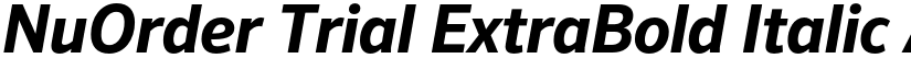 NuOrder Trial ExtraBold Italic font