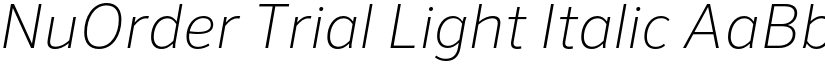 NuOrder Trial Light Italic font
