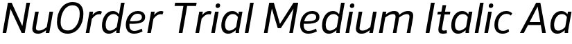 NuOrder Trial Medium Italic font