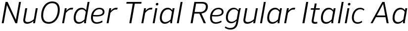 NuOrder Trial Regular Italic font