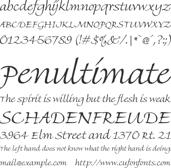 Fine Hand font preview