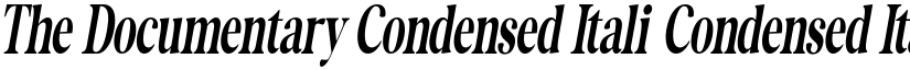 The Documentary Condensed Itali Condensed Italic font