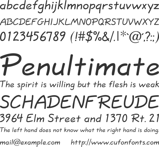 Short Hand font preview