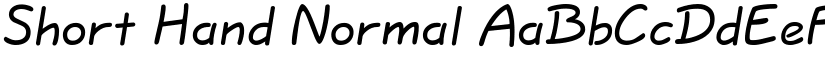 Short Hand Normal font