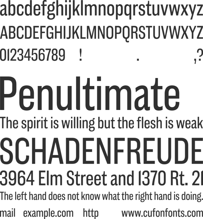 HvDTrial Americane Condensed font preview
