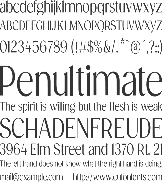 Anegreya font preview