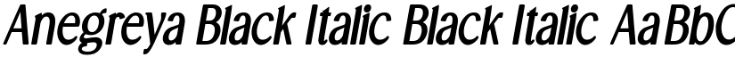Anegreya Black Italic Black Italic font