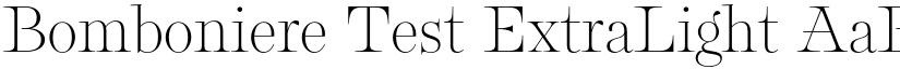 Bomboniere Test ExtraLight font
