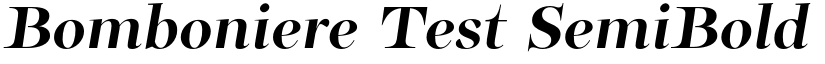 Bomboniere Test SemiBold Italic font
