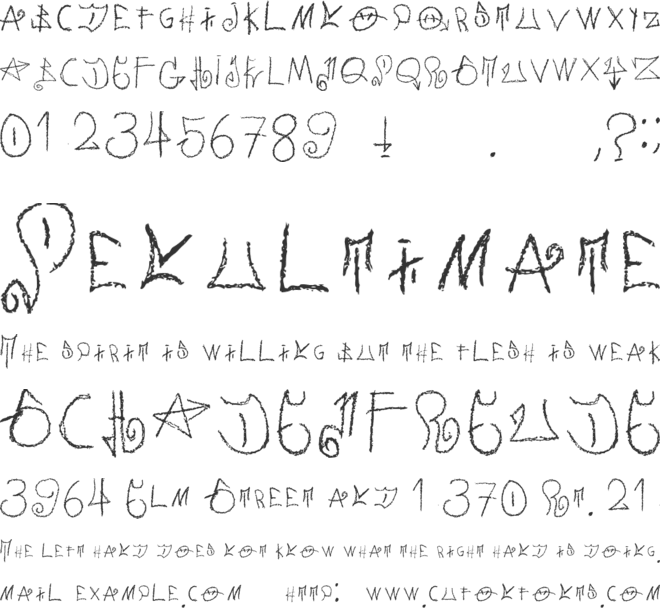 Shirt Spider Font font preview