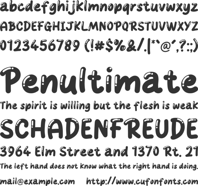 BOUNCY GUM font preview