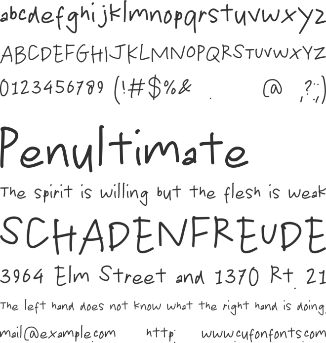 Kids Hand font preview