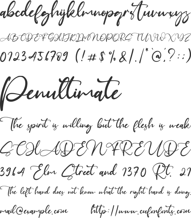 Cute Lettering font preview
