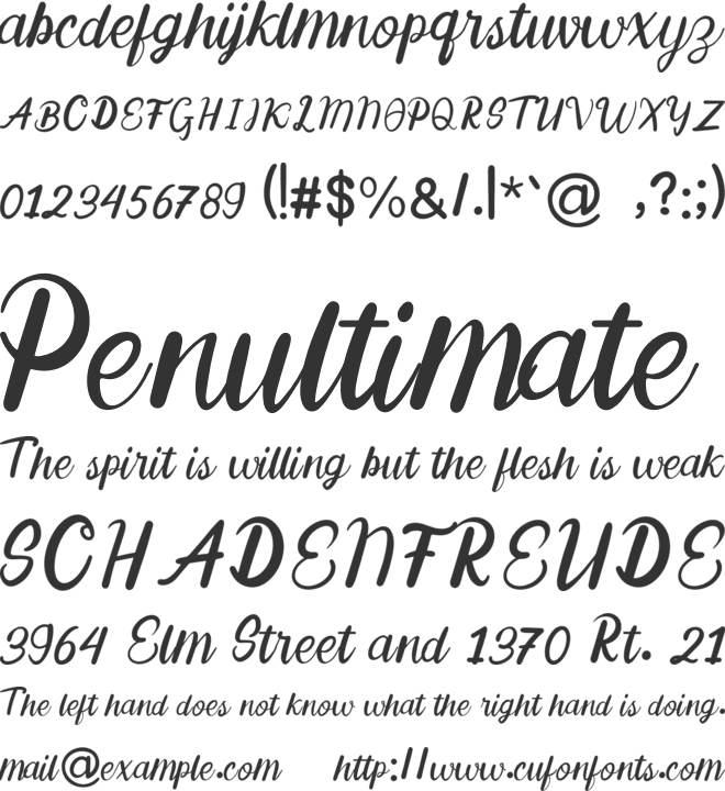 Beauty Garden font preview