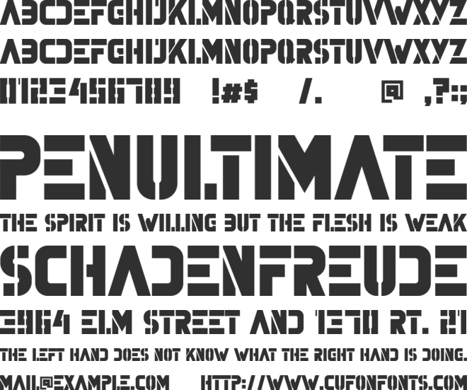 Above font preview