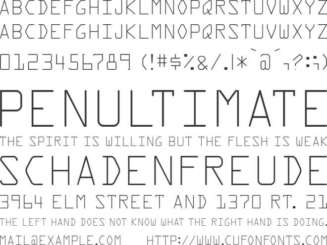 Kredit Front font preview