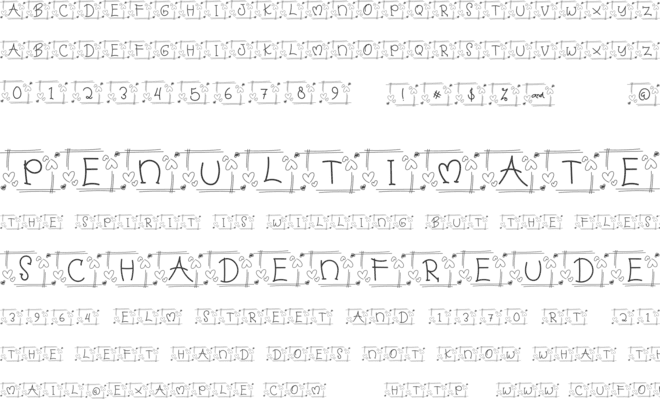 Love Monogram font preview