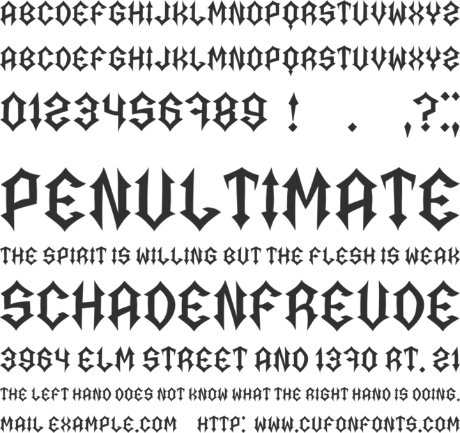 Afterlife font preview