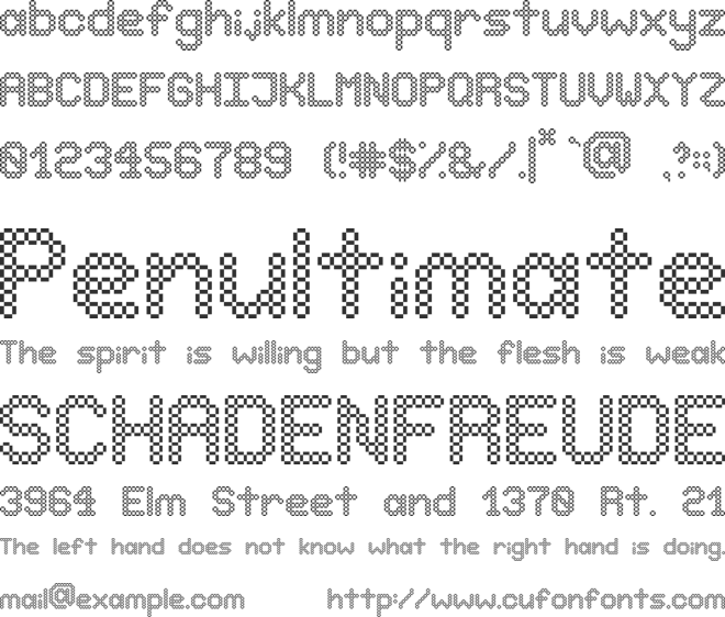 RoundedSquare font preview