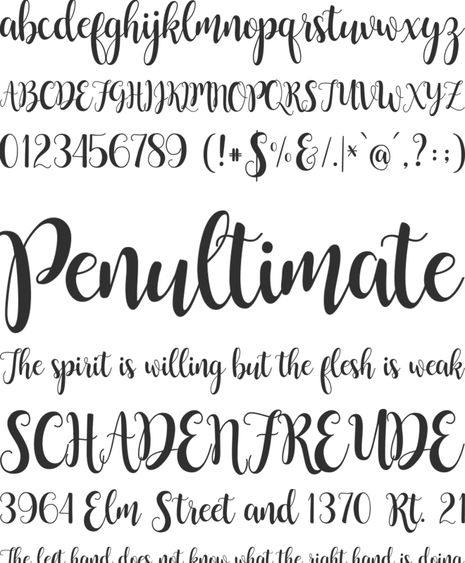 Buttercup Sample font preview