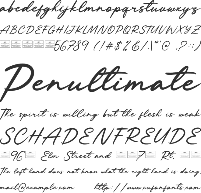 Challing font preview