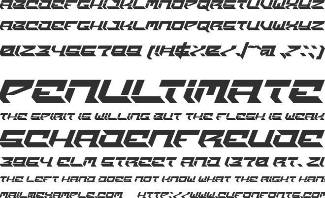 Nighty Racer font preview